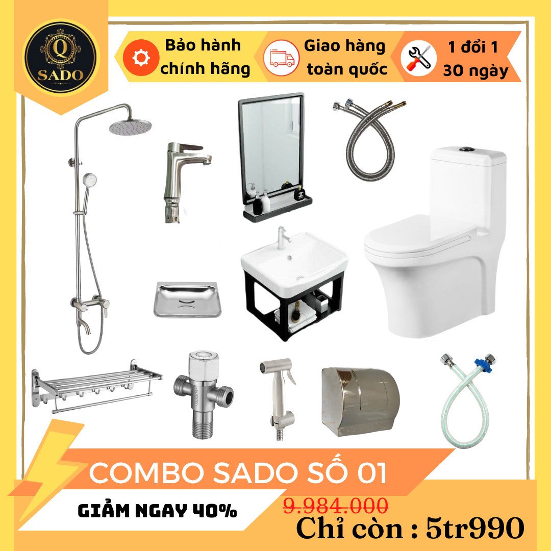 Combo Trọn Bộ Thiết Bị Phòng Tắm 12 Món Tiết Kiệm Q-SADO 1