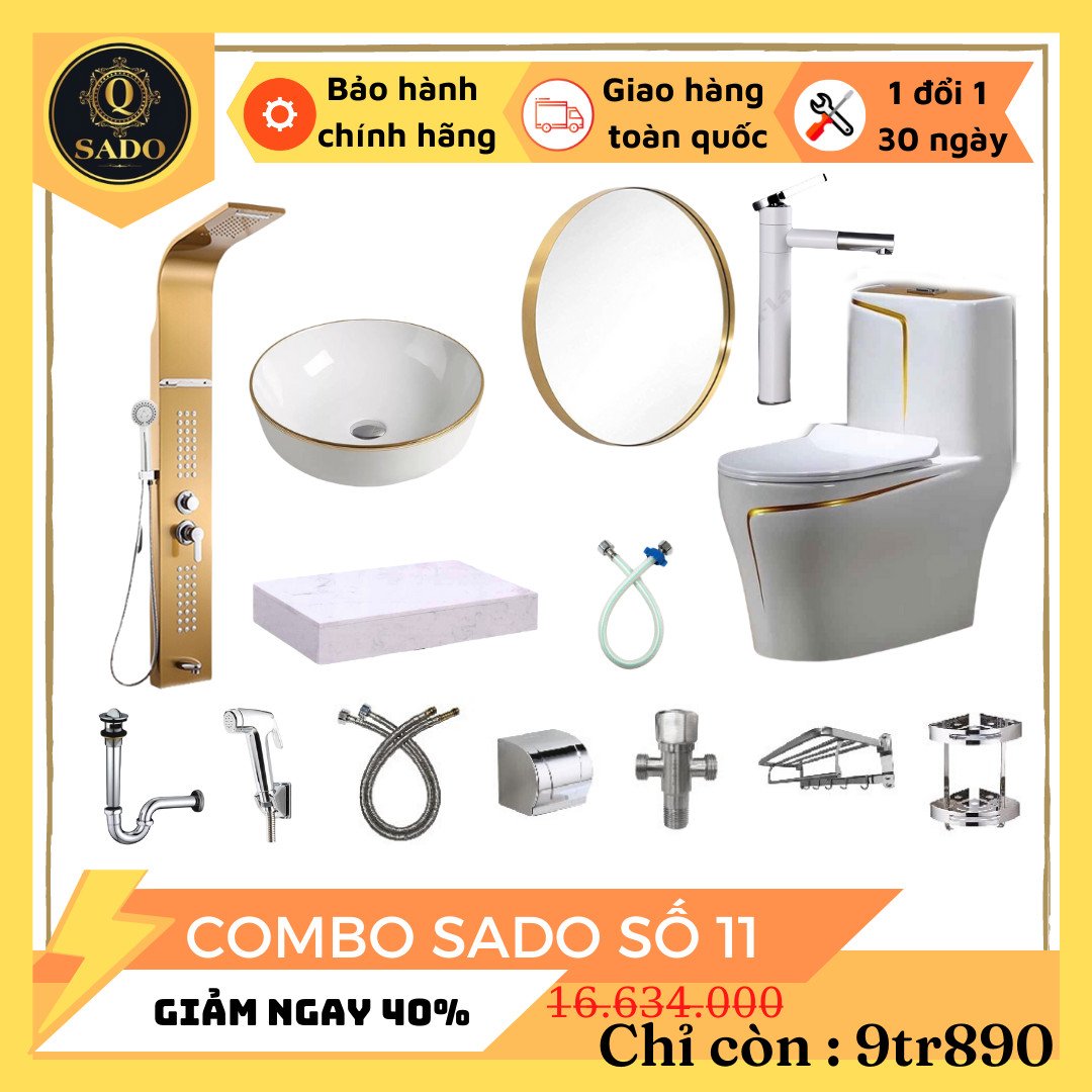 Combo Trọn Bộ Thiết Bị Phòng Tắm 12 Món Tiết Kiệm Q-SADO 11