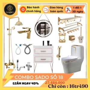 Combo Trọn Bộ Thiết Bị Phòng Tắm 12 Món Tiết Kiệm Q-SADO 18