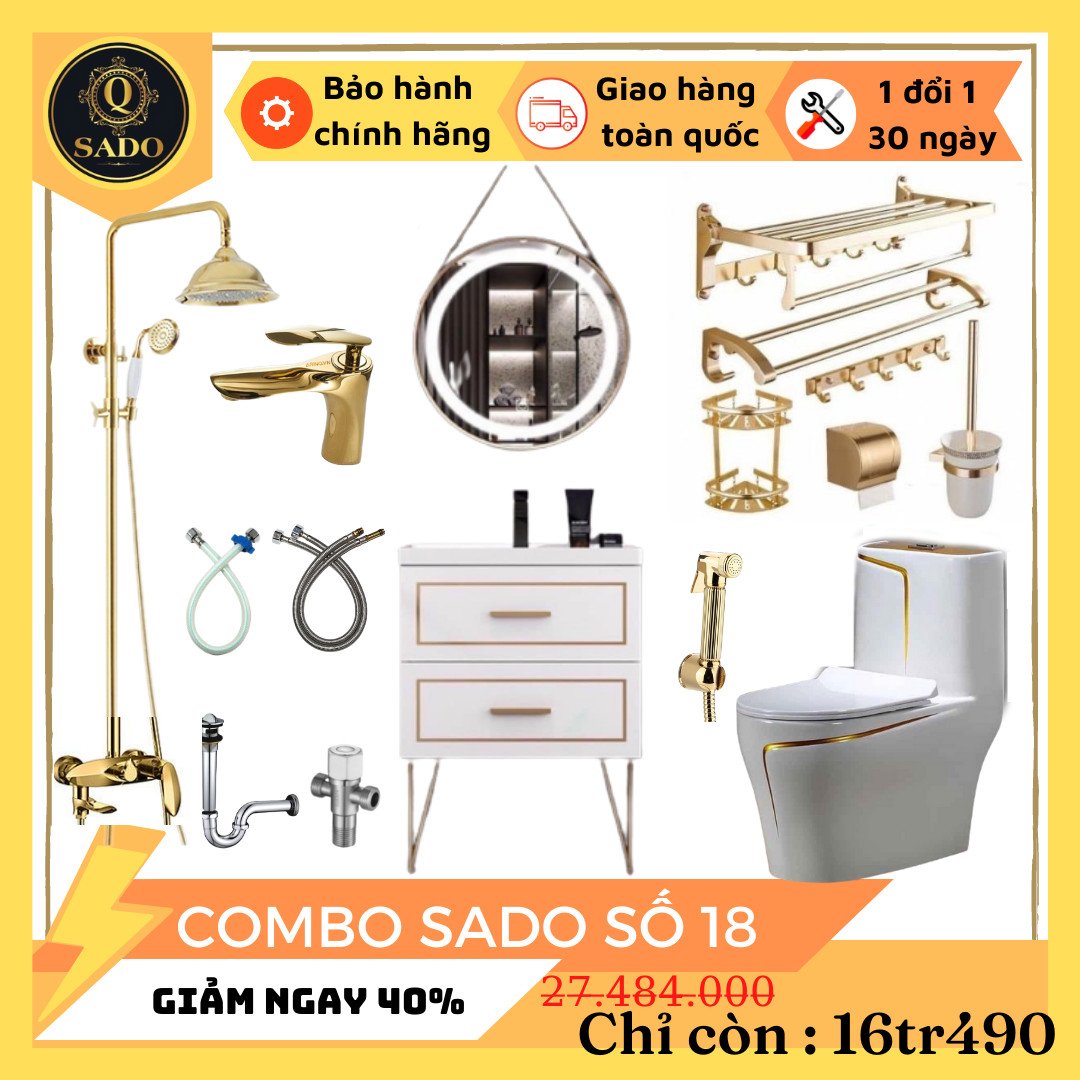 Combo Trọn Bộ Thiết Bị Phòng Tắm 12 Món Tiết Kiệm Q-SADO 18