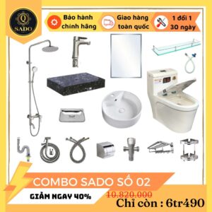 Combo Trọn Bộ Thiết Bị Phòng Tắm 12 Món Tiết Kiệm Q-SADO 2