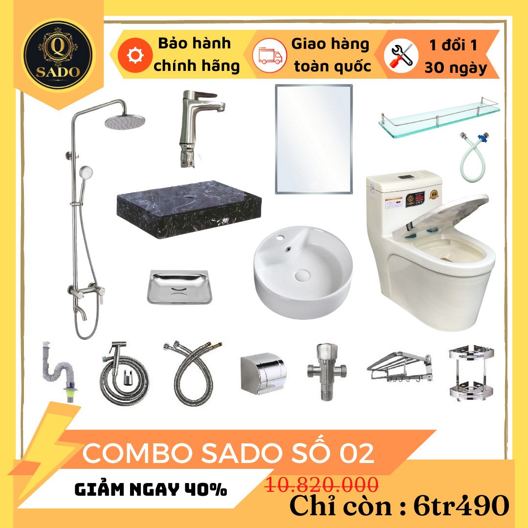 Combo Trọn Bộ Thiết Bị Phòng Tắm 12 Món Tiết Kiệm Q-SADO 2