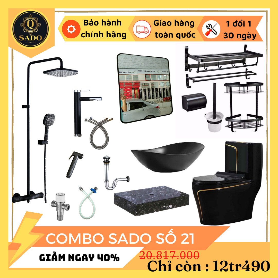Combo Trọn Bộ Thiết Bị Phòng Tắm 12 Món Tiết Kiệm Q-SADO 21