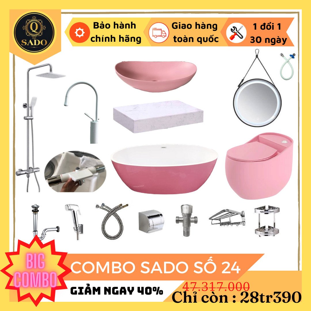 Combo Trọn Bộ Thiết Bị Phòng Tắm 12 Món Tiết Kiệm Q-SADO 24