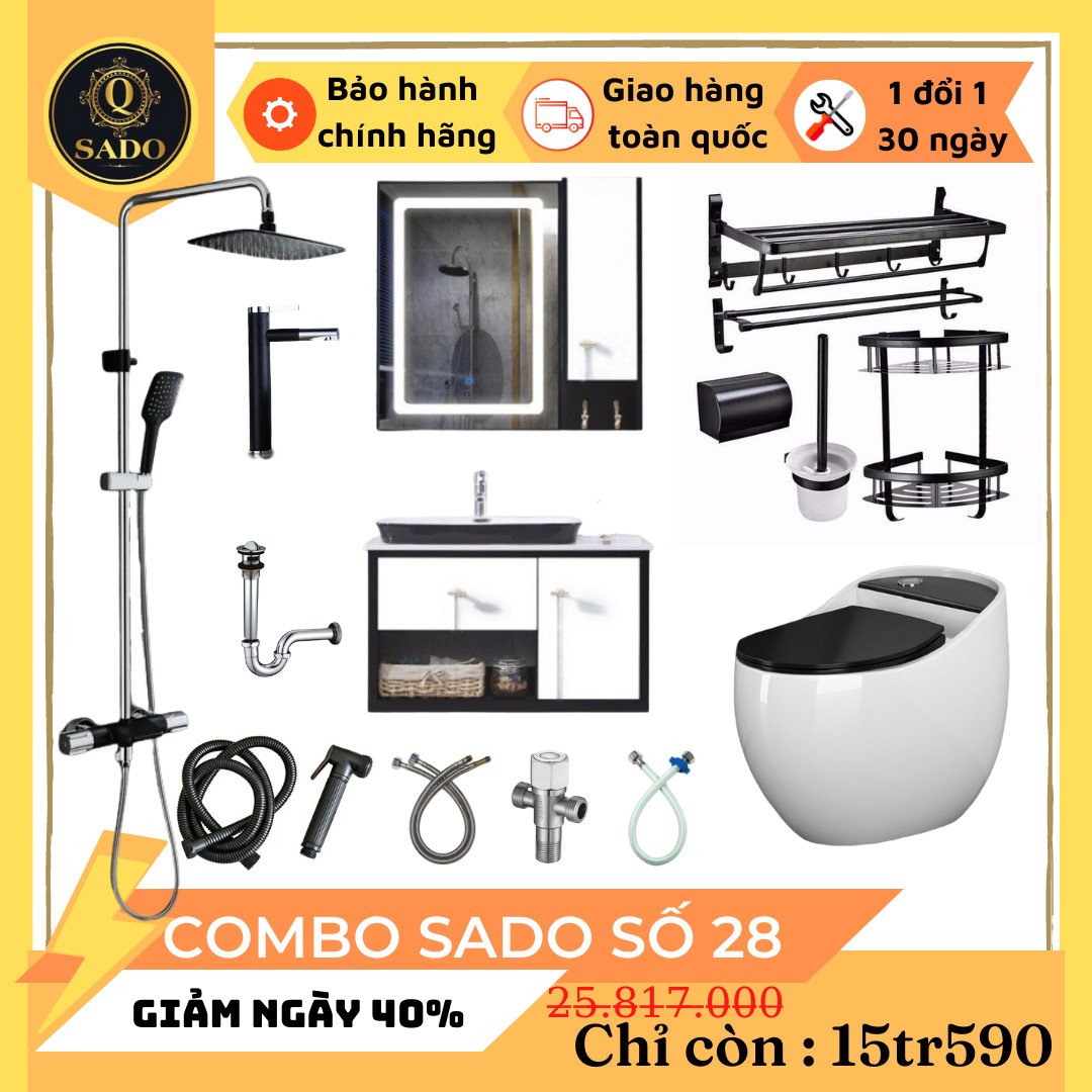 Combo Trọn Bộ Thiết Bị Phòng Tắm 12 Món Tiết Kiệm Q-SADO 28