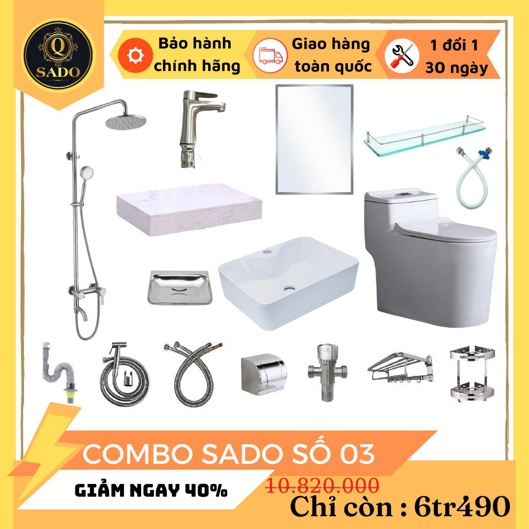 Combo Trọn Bộ Thiết Bị Phòng Tắm 12 Món Tiết Kiệm Q-SADO 3