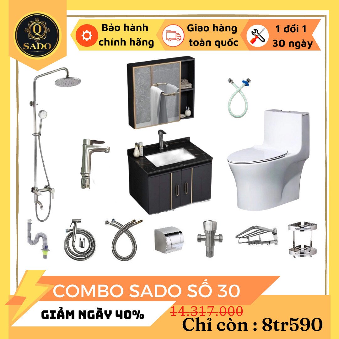 Combo Trọn Bộ Thiết Bị Phòng Tắm 12 Món Tiết Kiệm Q-SADO 30