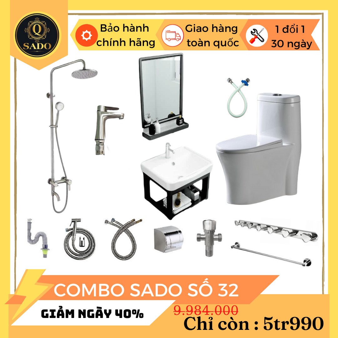 Combo Trọn Bộ Thiết Bị Phòng Tắm 12 Món Tiết Kiệm Q-SADO 32