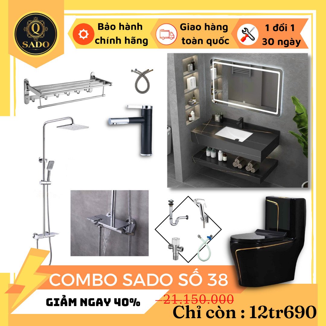 Combo Trọn Bộ Thiết Bị Phòng Tắm 12 Món Tiết Kiệm Q-SADO 38