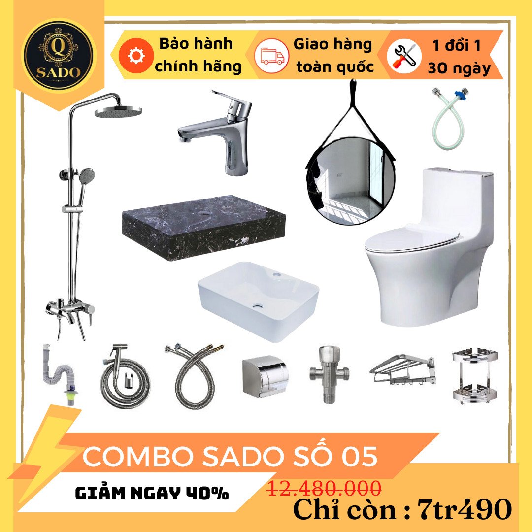 Combo Trọn Bộ Thiết Bị Phòng Tắm 12 Món Tiết Kiệm Q-SADO 5