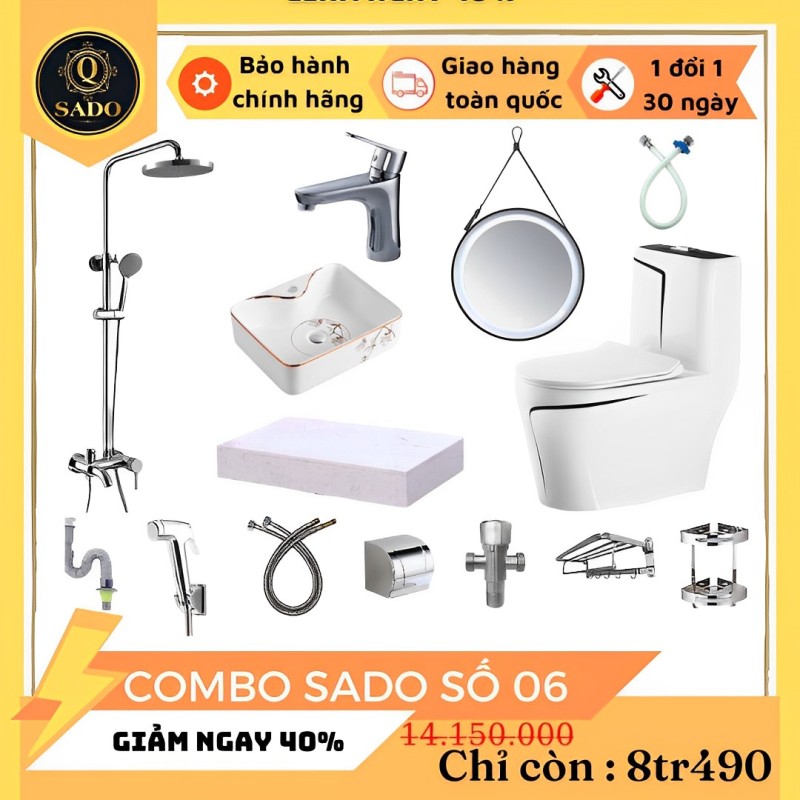 Combo Trọn Bộ Thiết Bị Phòng Tắm 14 Món Tiết Kiệm Q-SADO 6