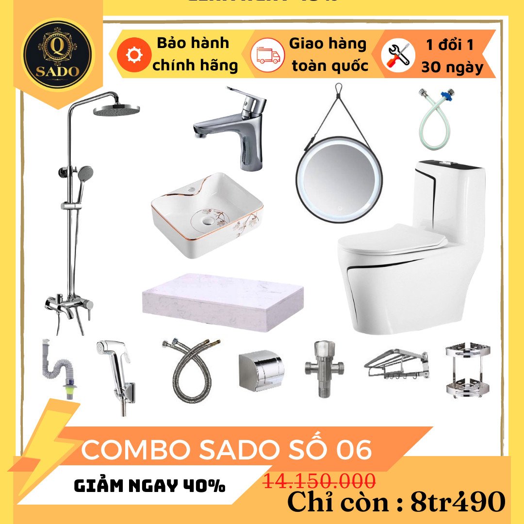Combo Trọn Bộ Thiết Bị Phòng Tắm 12 Món Tiết Kiệm Q-SADO 6