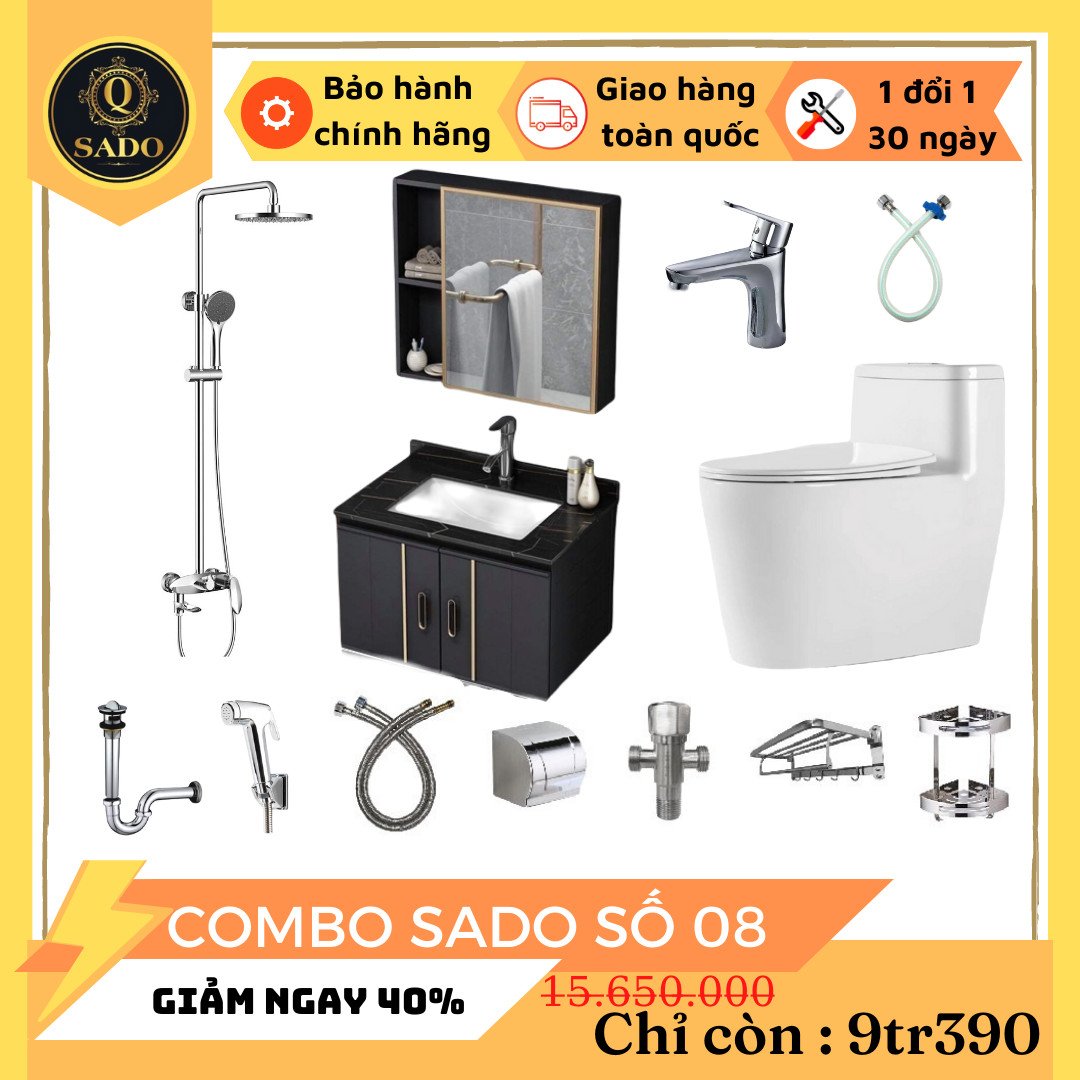 Combo Trọn Bộ Thiết Bị Phòng Tắm 12 Món Tiết Kiệm Q-SADO 8